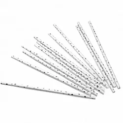 Трубочки для коктейлей, Серебряные звезды, 12 шт.