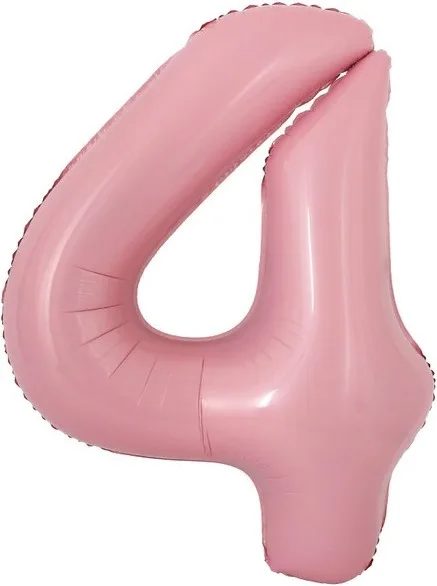 F 16"/41 см Мини-цифра, 4, Розовый, 1 шт.  Китай