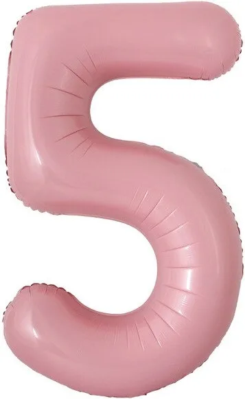 F 16"/41 см Мини-цифра, 5, Розовый, 1 шт.  Китай