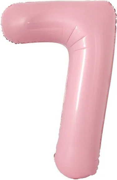 F 16"/41 см Мини-цифра, 7, Розовый, 1 шт.  Китай