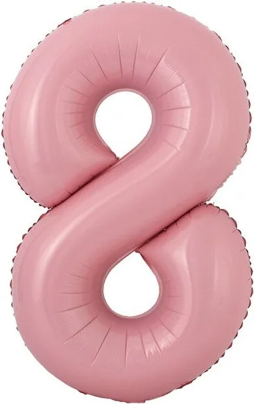 F 16"/41 см Мини-цифра, 8, Розовый, 1 шт.  Китай