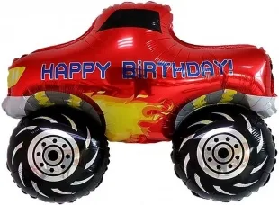 F 30"/76см С Днем Рождения, Пикап Монстр-Трак, Красный, 1 шт.(Китай)