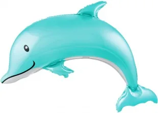 F 46"/117см Счастливый дельфин, Бирюзовый, 1 шт. (Китай)