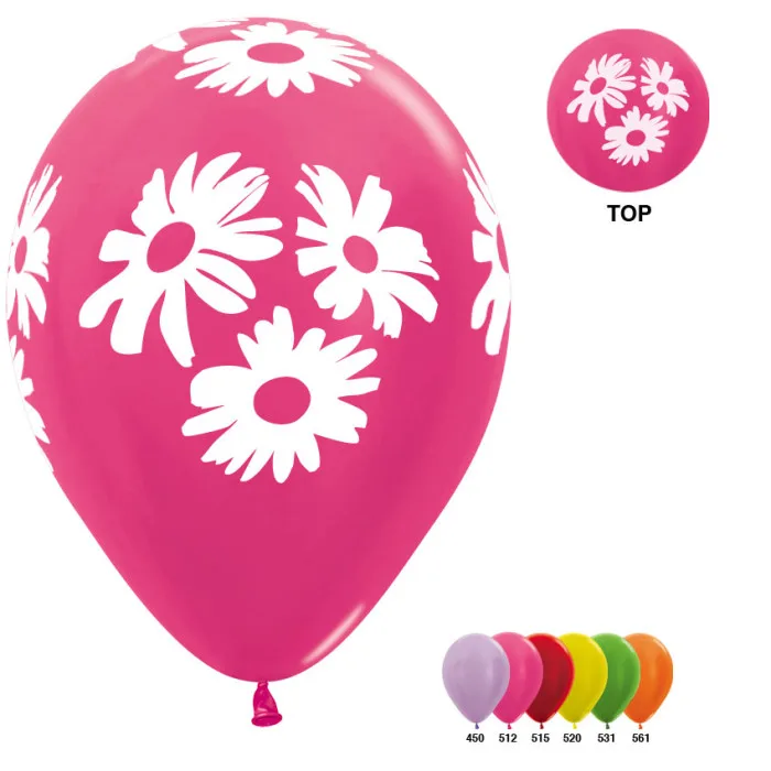 S 12 Ромашки, Ассорти , Перламутр-Металл/ Cammomiles / 100 шт. / (Колумбия)