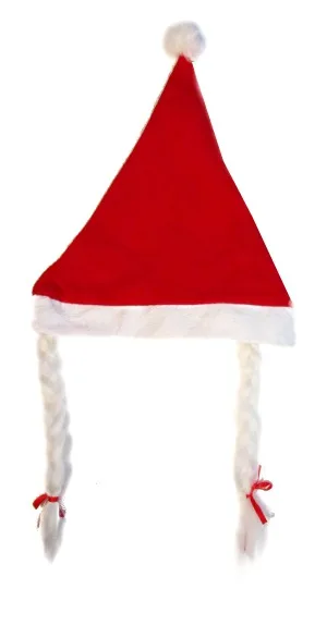 Колпак Дед Мороз с косичками