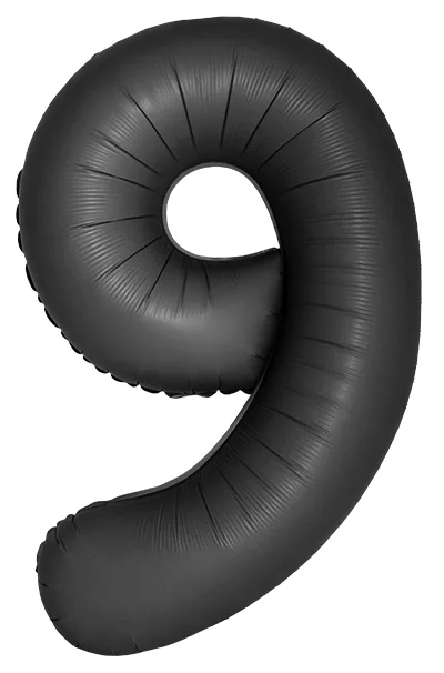 И 40"/102см Цифра, 9, Slim, Черный, Сатин, 1 шт. в уп.(Испания)