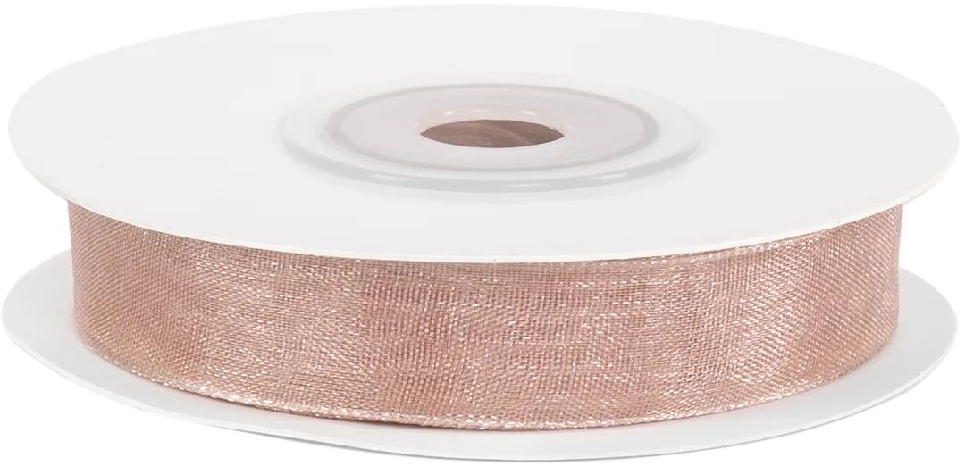 Лента органза (1,2 см*22,85 м) Розовое Золото*, 1 шт.