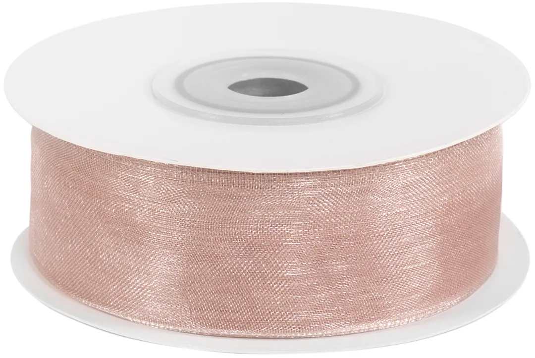 Лента органза (2,5 см*22,85 м) Розовое Золото, 1 шт.