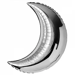 F 28"/71см Полумесяц, Серебро, 1 шт. (Китай)