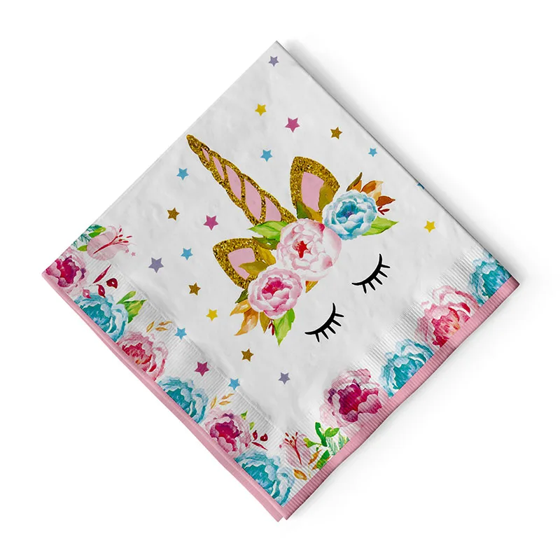 Салфетки "Голова Единорога" , 33*33см ,12 шт