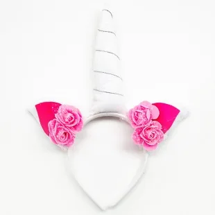 Ободок, Цветочный единорог, с блестками, 1 шт.