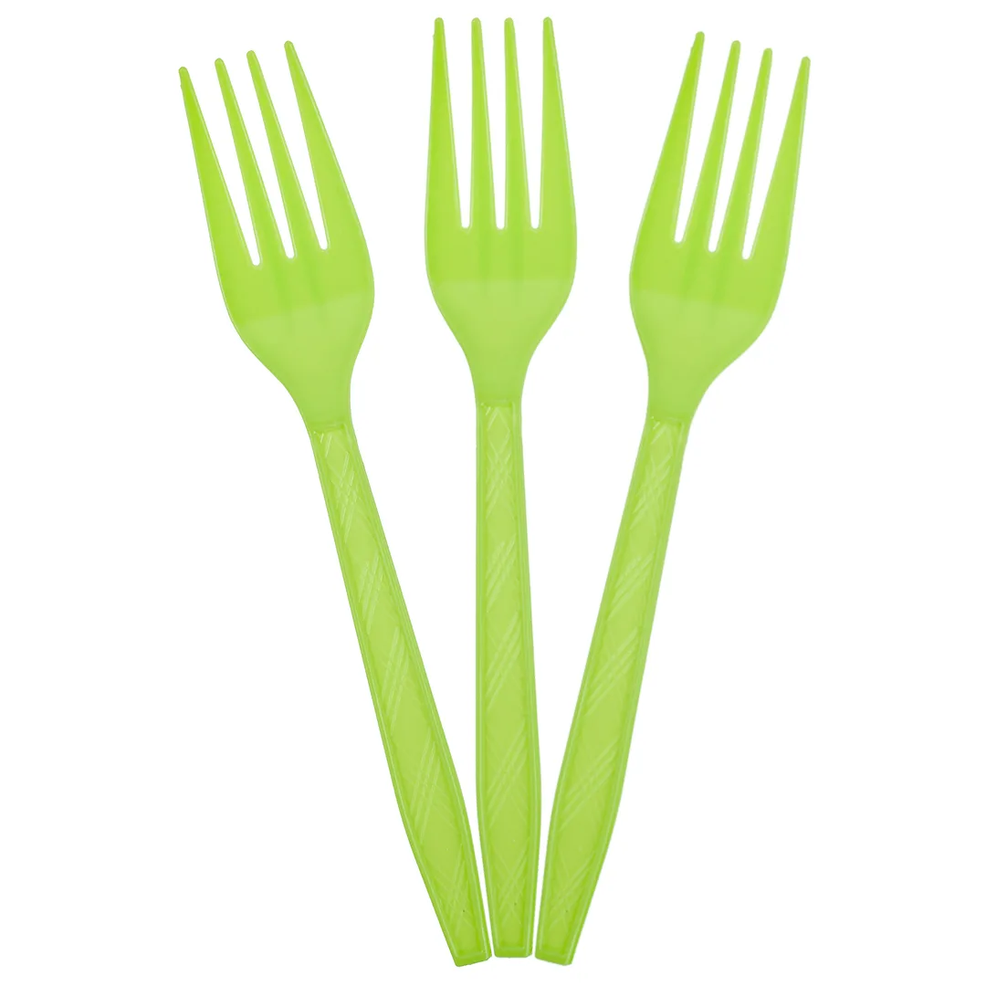 Вилки, Зеленый, 15 см, 10 шт. в упак.
