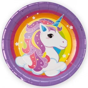 Тарелки Нежный единорог, Сиреневый, 18 см (6 шт.)