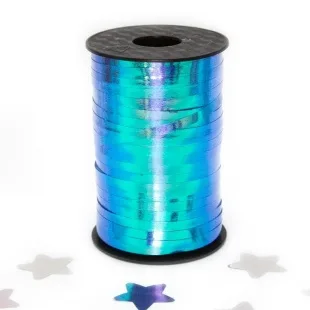 Лента Металлик (0,5 см*250 м) Северное сияние, Синий, Голография/ (Китай)