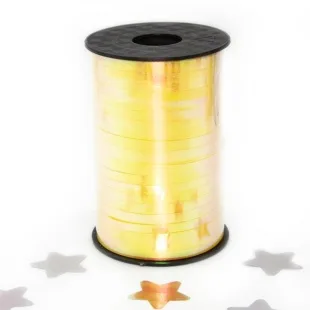 Лента Металлик (0,5 см*250 м) Северное сияние, Желтый, Голография/ (Китай)