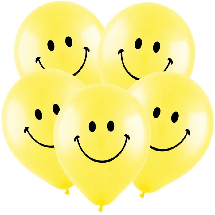 D 12"/30см Смайлик, Желтый Пастель 2 ст./50 шт./(Вьетнам)