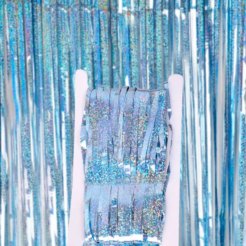 Занавес лазерный "Дождик" Сияющий голубой 1*2 м