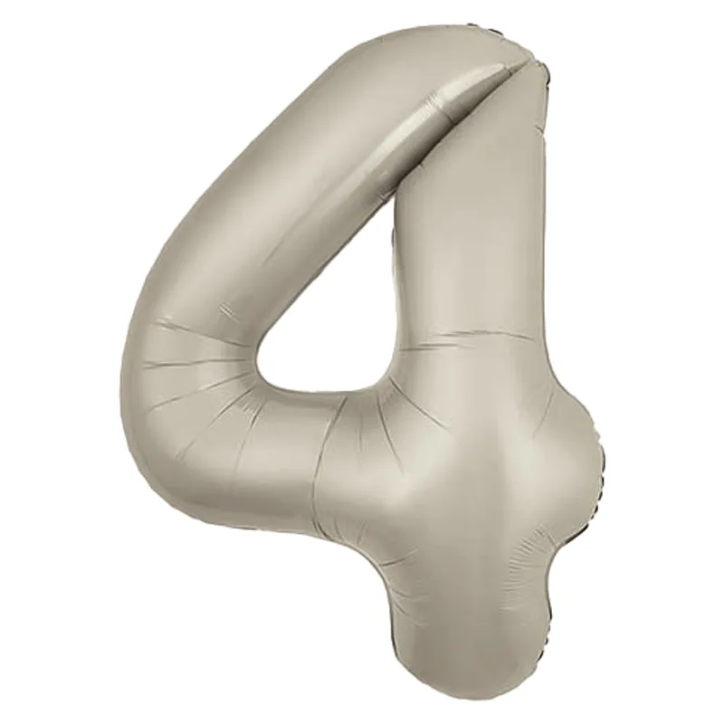 Р 40"/102см Цифра "4" Мистик крем Slim в упаковке / 1 шт / (Россия)